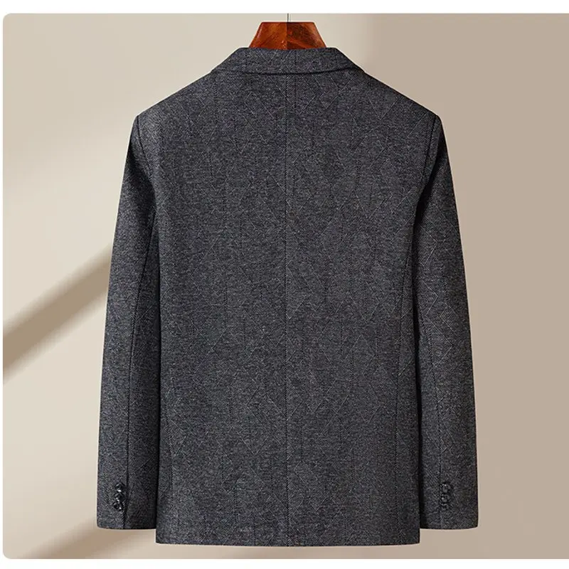 High-quality fashionable and stylish autumn new men's slim herringbone-patterned suit jacket for business and casual wear
