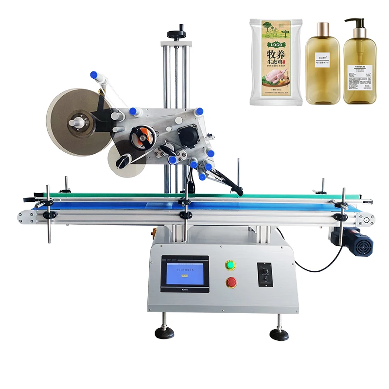 Automatic Desktop Flat Surface Bottle  Lid Top Plane Labeling Machine