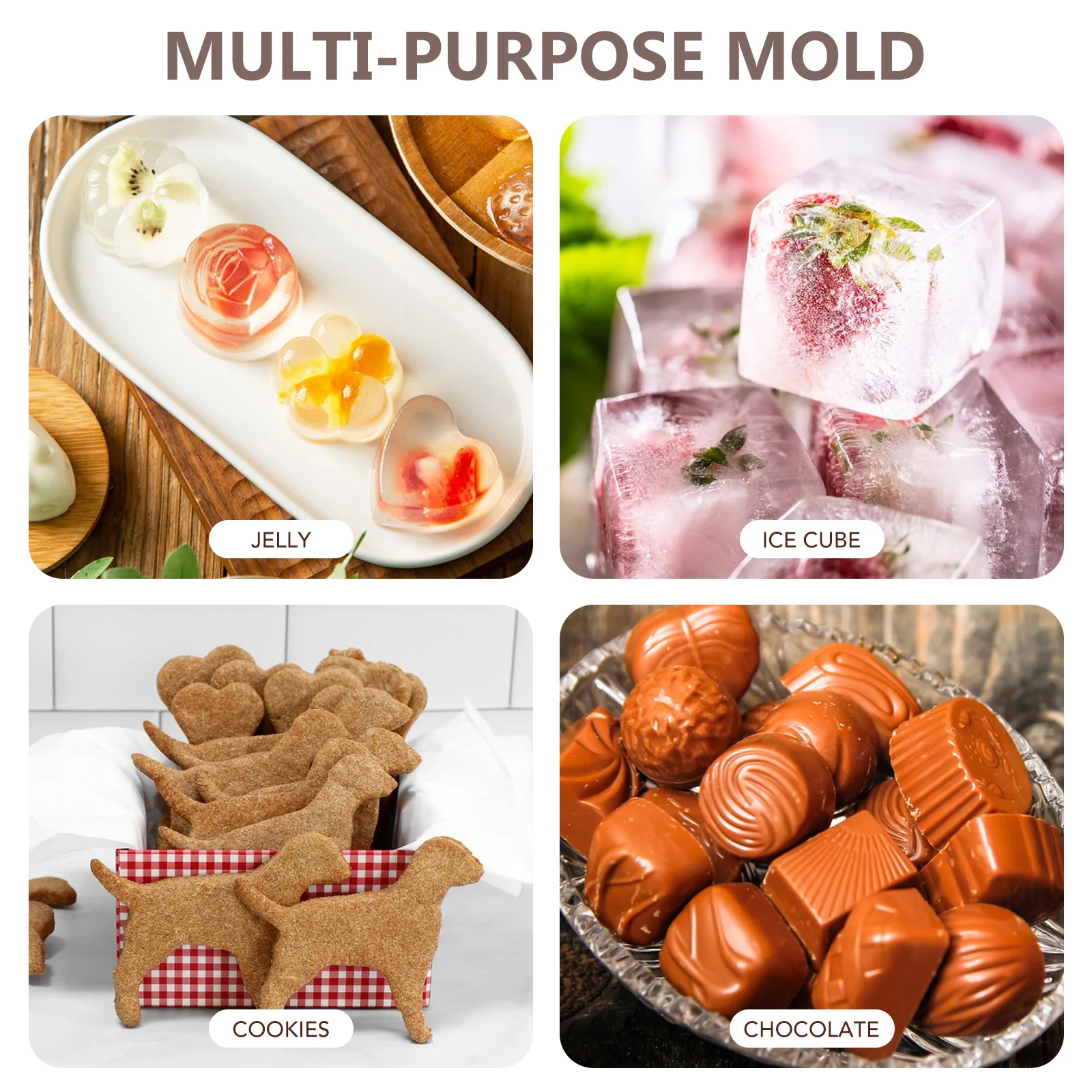 

Puppy Ice Grid Pastry Mold Dog Freezer Molds Cute Cartoon Shape Small Cube Tray Baking Silicone