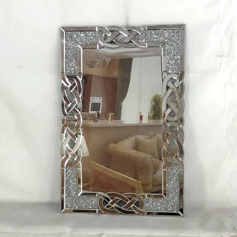 

Light Luxury Mirror Broken Diamond Cross Entrance Table Entrance Table Nordic New Chinese Style Living Room Entrance