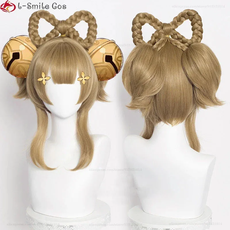 2025-yaoyao-longo-40-cm-marrom-resistente-ao-calor-cabelo-sintetico-festa-de-halloween-anime-cosplay-perucas-touca-peruca