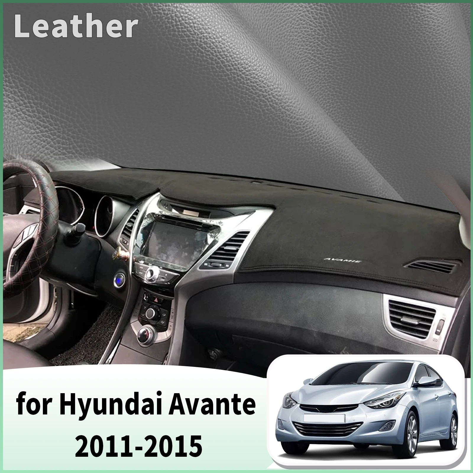 for Hyundai Avante 2011-2014 2015 Dash Mat Dashboard Cover Dashmat Universal Anti-Reflection Heat Insulation Sun Protection