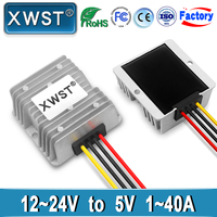 XWST DC-DC 12v 24v to 5v Buck Converter 1A 3A 5A 10A 15A 20A 25A 30A 40A Step Down Voltage Module Power Supply Adapter for Car