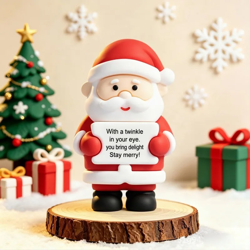 Silikon-Weihnachtspuppe Positive Energie Taschenkuschel Weihnachtsdekoration Miniatur-Weihnachtsbaum-Elfen-Schneemann-Figuren Weihnachtsparty-Geschenke – Detail 1