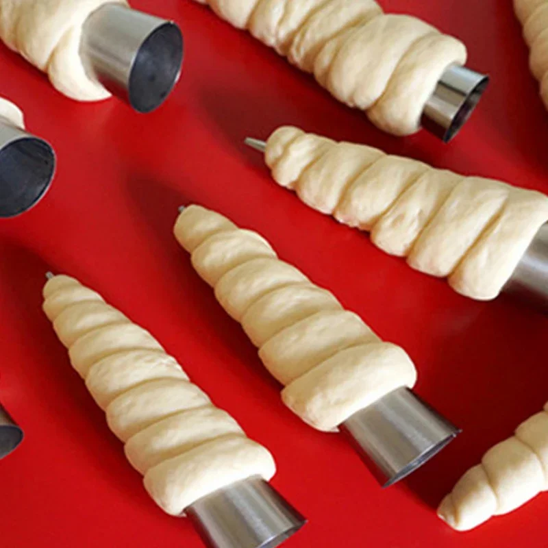 Kitchen Stainless Steel Baking Cones Horn Pastry Roll Cake Mold Spiral Baked Croissants Tubes Cookie Dessert Tool