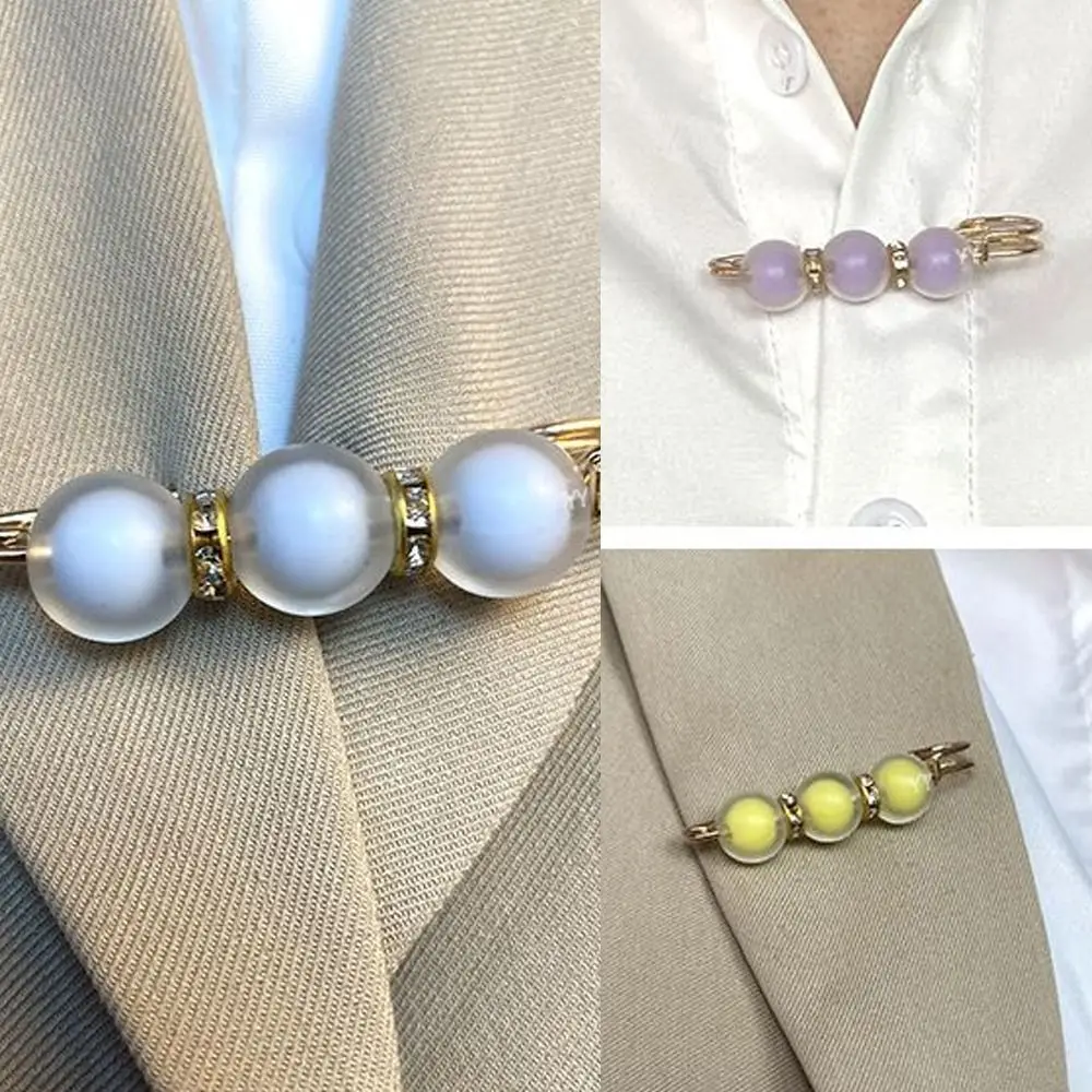 Acrylic Detachable Metal Pins U-Shape Frosted Bead Sewing-Free Buckles for Jeans Scarf Buckle Korean Style Brooch Party Gifts