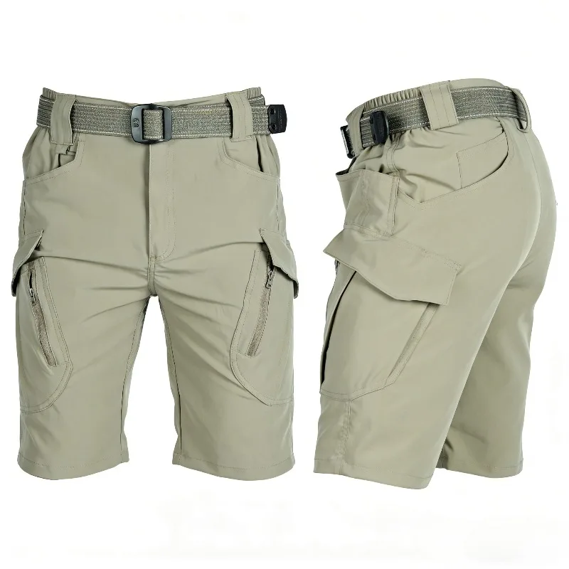 

Легкие мужские шорты-карго с быстросохнущей тканью для лета, активного отдыха, походов, рыбалки, повседневные, с множеством карманов, дышащие, свободного кроя, тактические