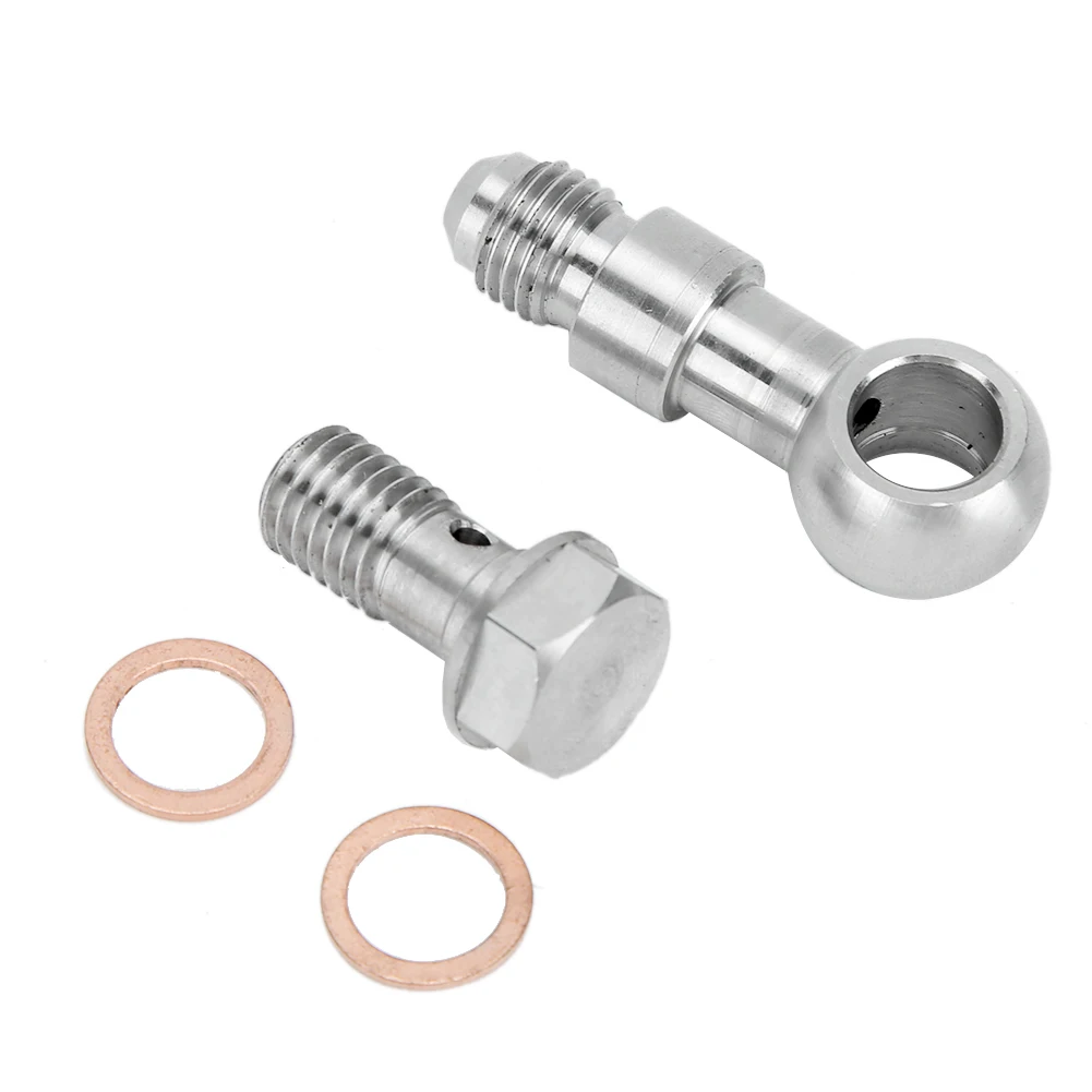 

1PC Turbo Oil Feed Bolt Kit M10X1.5Mm 4AN 1.8MM Restrictor for TD04/05 Turbocharger - High Strength Metal Alloy