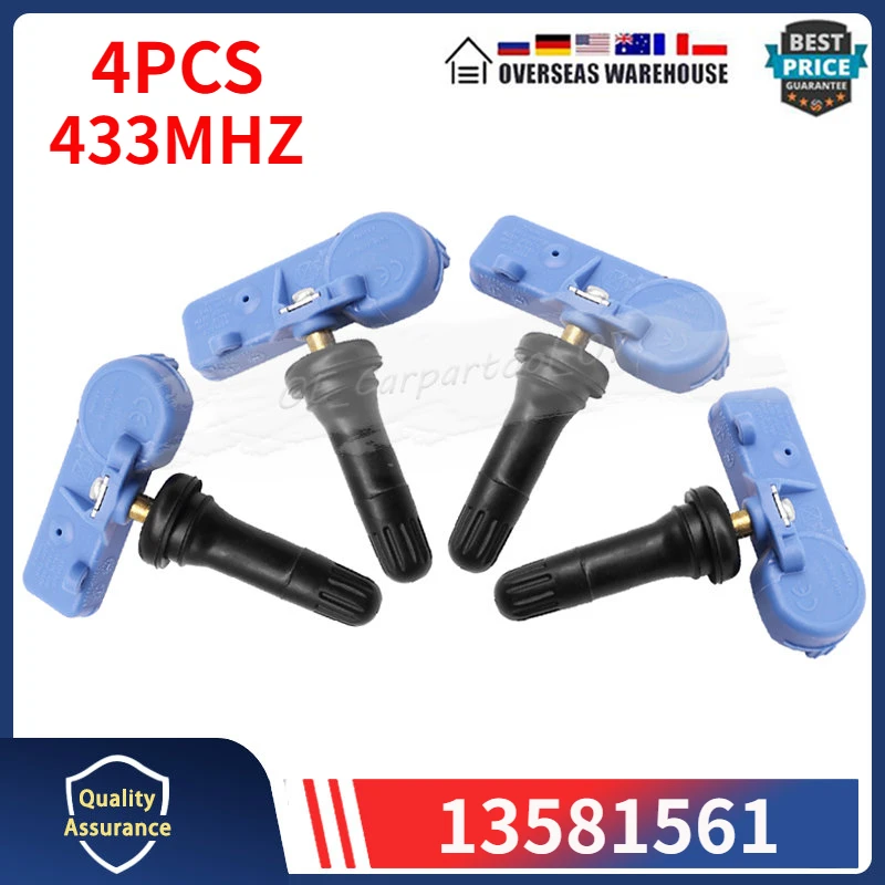 TPMS 4Pcs Tire Pressure Monitor Sensor 13581561 For Chevrolet Malibu Captiva Cobalt Hummer H2 H3 Cadillac SRX 25789964 22853740