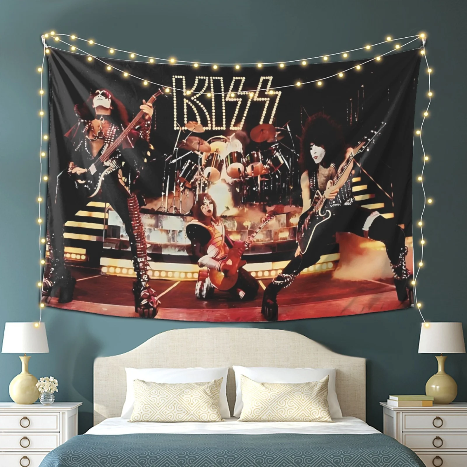 KISS Rock Band Tapestry - Perfect for Adding Music and Style to Any Room Decor, Ideal for Fans and Home Use