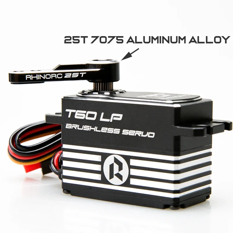 New T60LP SMART 17V Brushless Servo 66KG 0.083s Low Profile of RhinoRC | 4-Pole Motor Steel Gears Triple Bearings