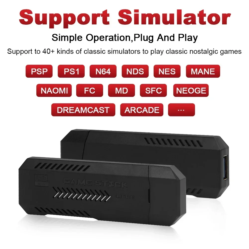X2Plus Retro Game Stick 4K 3D HD TV Game Console Wireless Game Controller Emulator for PS1 N64 DC Available 128G 256G Version view 5
