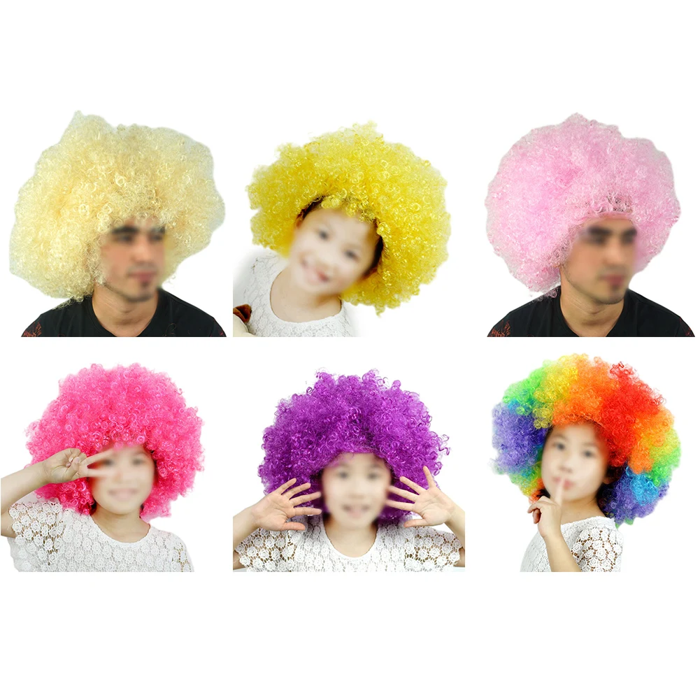 Untuk Pemandu Sorak Penutup Rambut Afro Penutup Rambut Cheer Pesta Sepak Bola 130G Berat Warna Cerah Ramah Lingkungan