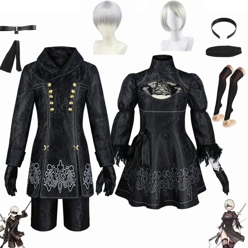 Cosl120 Nier Automatas 2B Sister 9S Cosplay Costume 9S Jacket Uniforms Yorha Neil Mechanical Era Actress Anime Maid Dress Wig Gl