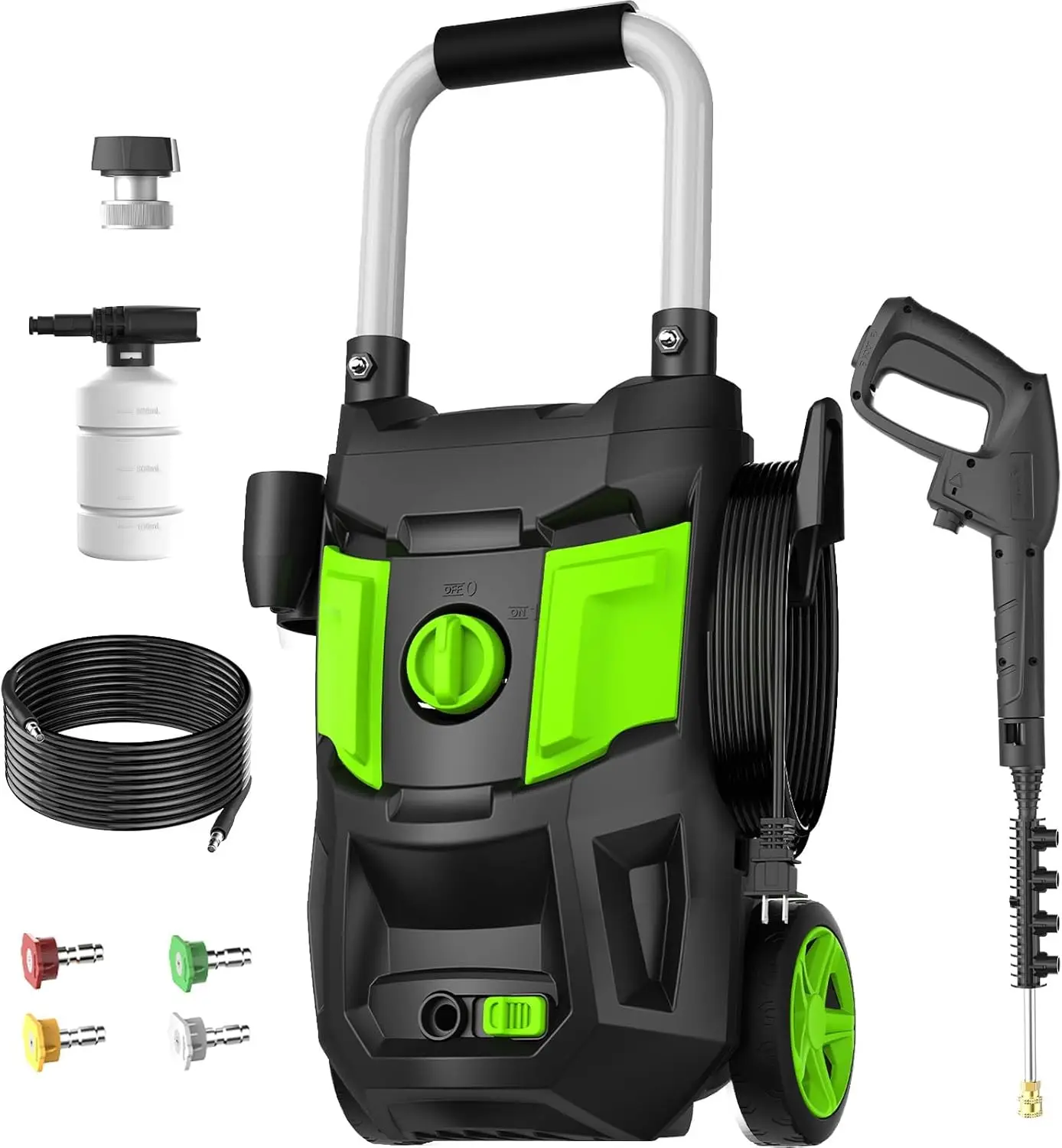 

Electric Pressure Washer - 4500 PSI 2.8 GPM Electric Power Washer with 35FT Power Cord, 4 Different Nozzles, Soap Cannon for Car