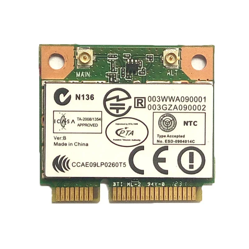 Placa de rede WiFi para AzureWave, compatível com Bluetooth 4.0, 300Mbps, Half Mini, PCI-E, AW-NB097H, AW-NB100H, AR3012, AR5B225, Novo