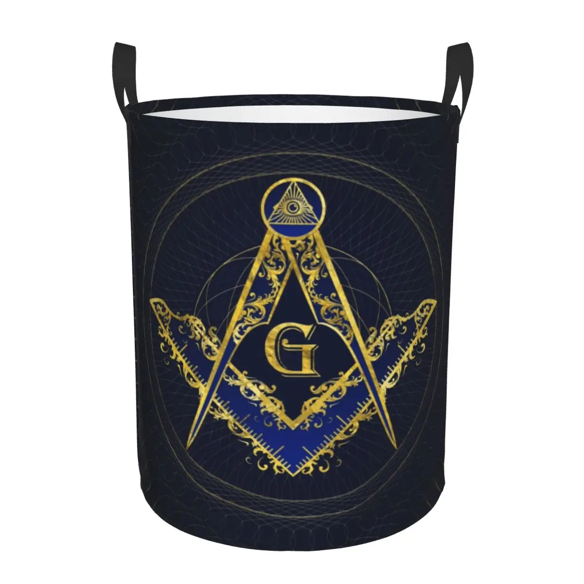 Freemason Evil Eye Symbol Laundry Hamper Large Clothes Storage Basket Masonic Mason Toys Bin Organizer for Kids