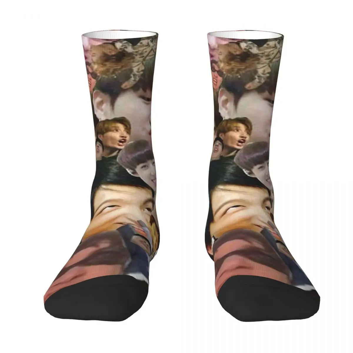 Jungkooks Socks Autumn jk meme face Stockings Gothic Couple Comfortable Socks Printed Climbing Anti Bacterial Socks