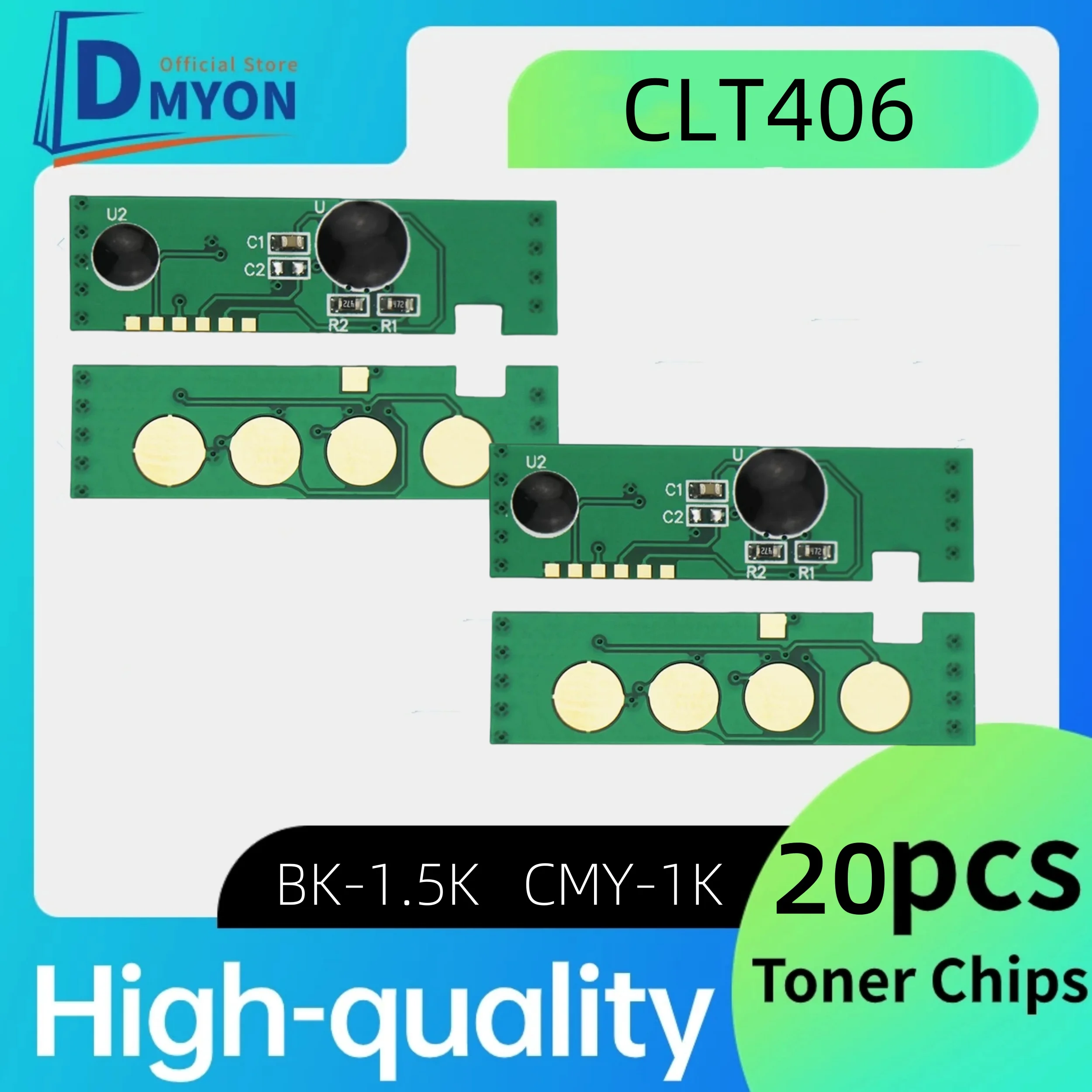 dmyon 20pcs CLT-406S cartridge chips for Samsung CLP360 CLP-362 CLP-364 CLP-365 SL-C410W SL-C460W CLX-3300 Printer toner chip