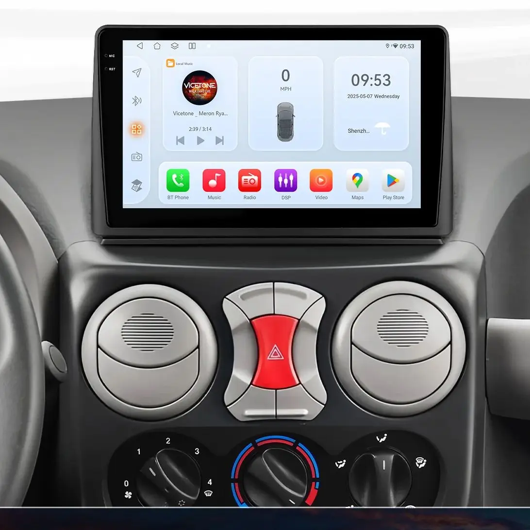 2Din 360-Kamera 8G+128G Android 14 Autoradio für Fiat Doblo 2002-2009 Auto-Multimedia-Player Intelligenter Bildschirm Autoradio Carplay