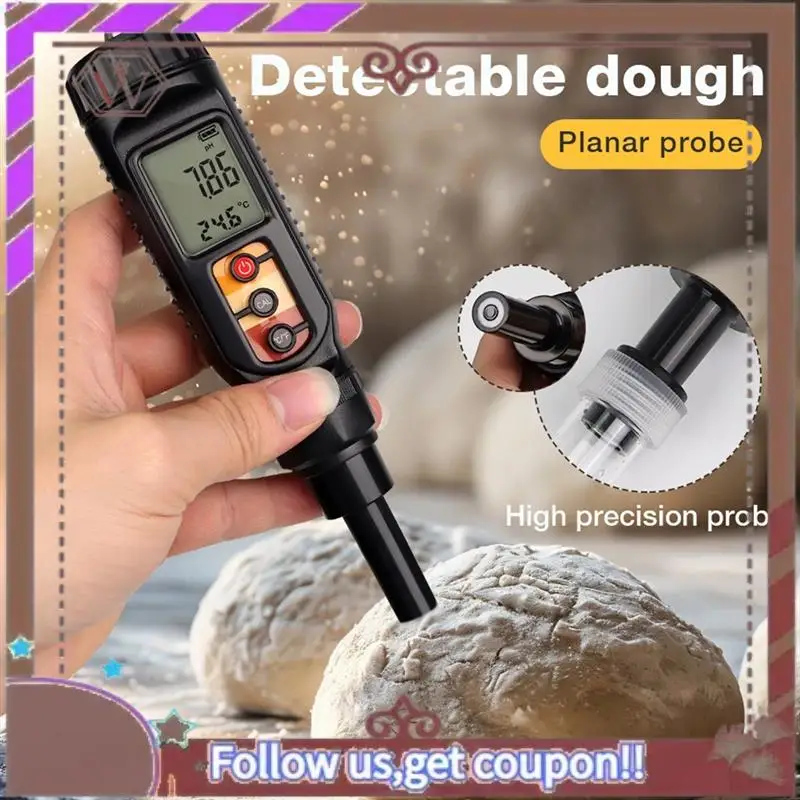 ABBG-الطعام الرقمي مقياس درجة الحموضة 0.00-14.00 التربة العجين PH/كاشف درجة الحرارة للحوم الجبن الخبز محلل متر