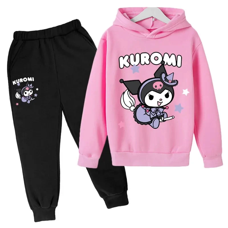 4-14 Y Sweatshirt For girls Little Devil 2piece Pullover+Pant suit for kids melody Harajuku Style Tops Korean Casual Clothes For