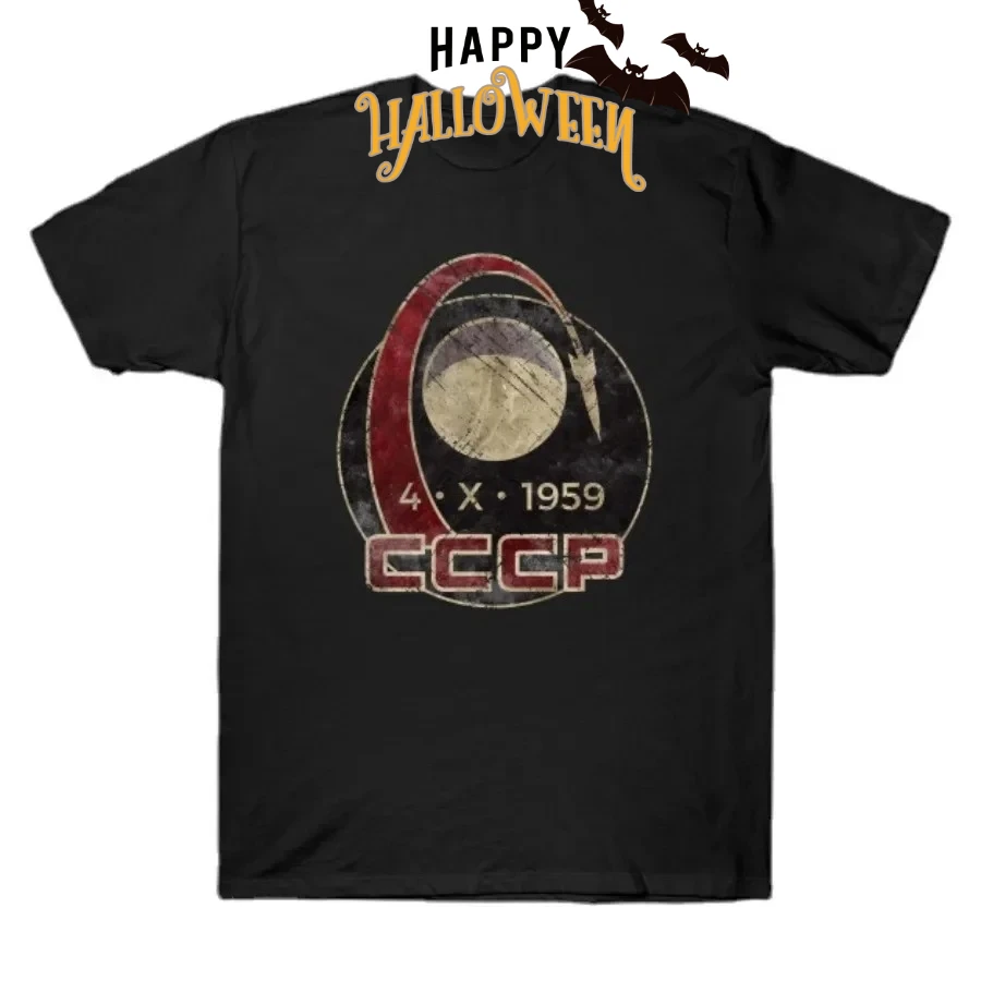 

CCCP Luna 3 Spacecraft Launched By Vostok Rocket T-Shirt Russian Soviet Pilot and Cosmonaut Men's T Shirt