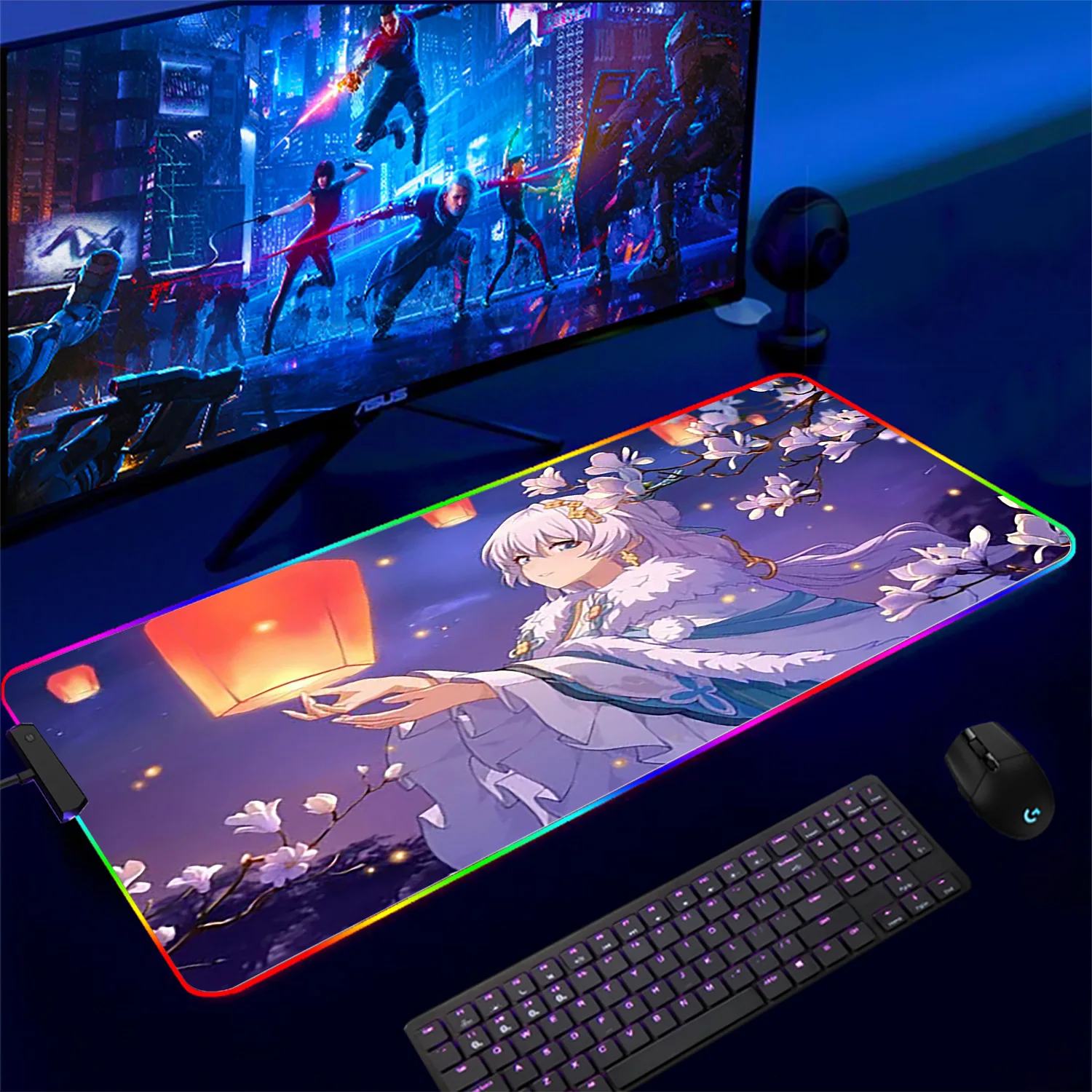 RGB Honkai Impact 3 Elysia Mousepad Large Gaming Mouse Pad LockEdge Thickened Computer Keyboard Table Desk Mat