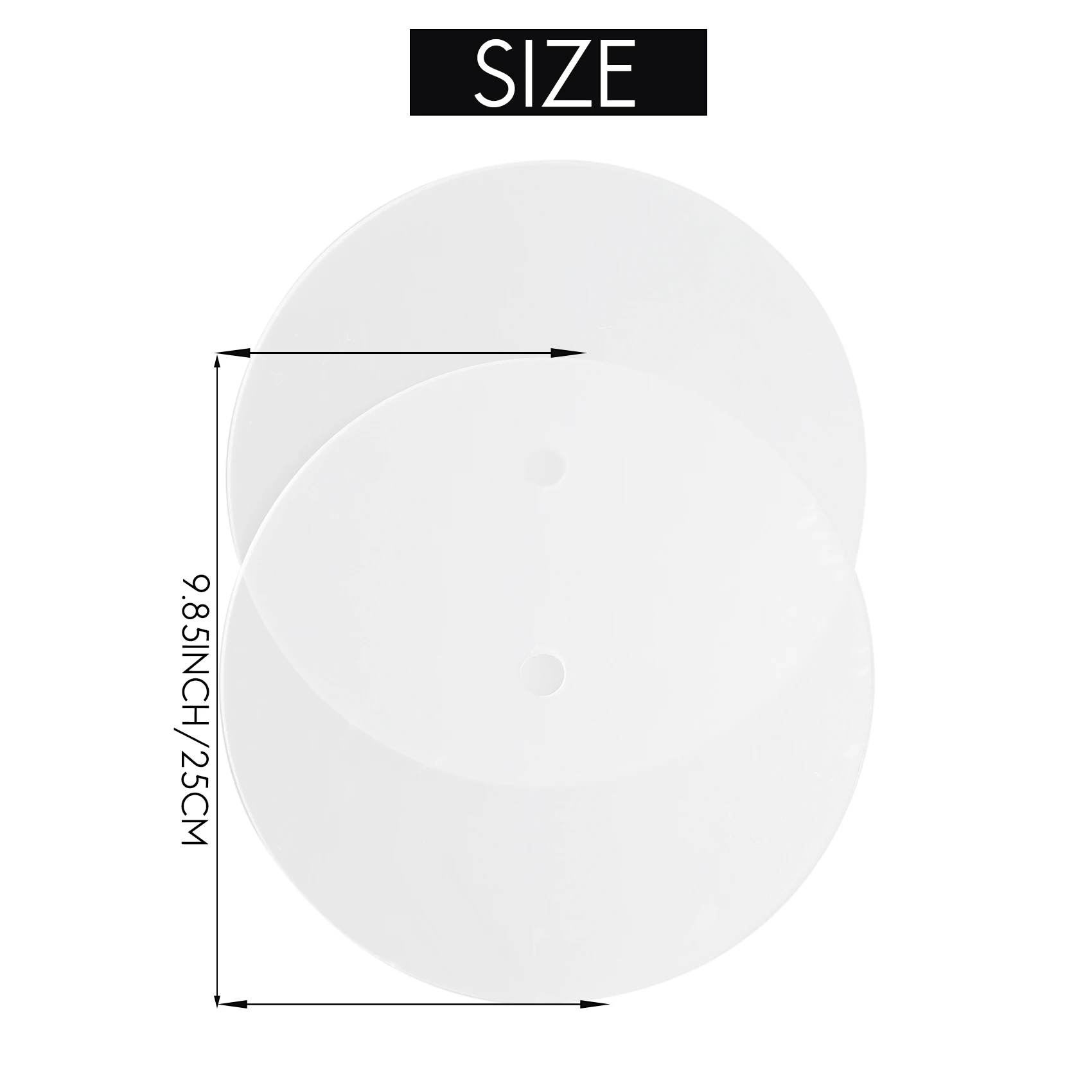 AEE3-Acrylic Round Cake Disk Set - Cake Discs Circle Base Boards With Center Hole - 2 Comb Scrapers (4 Patterns) & Dowel Rod