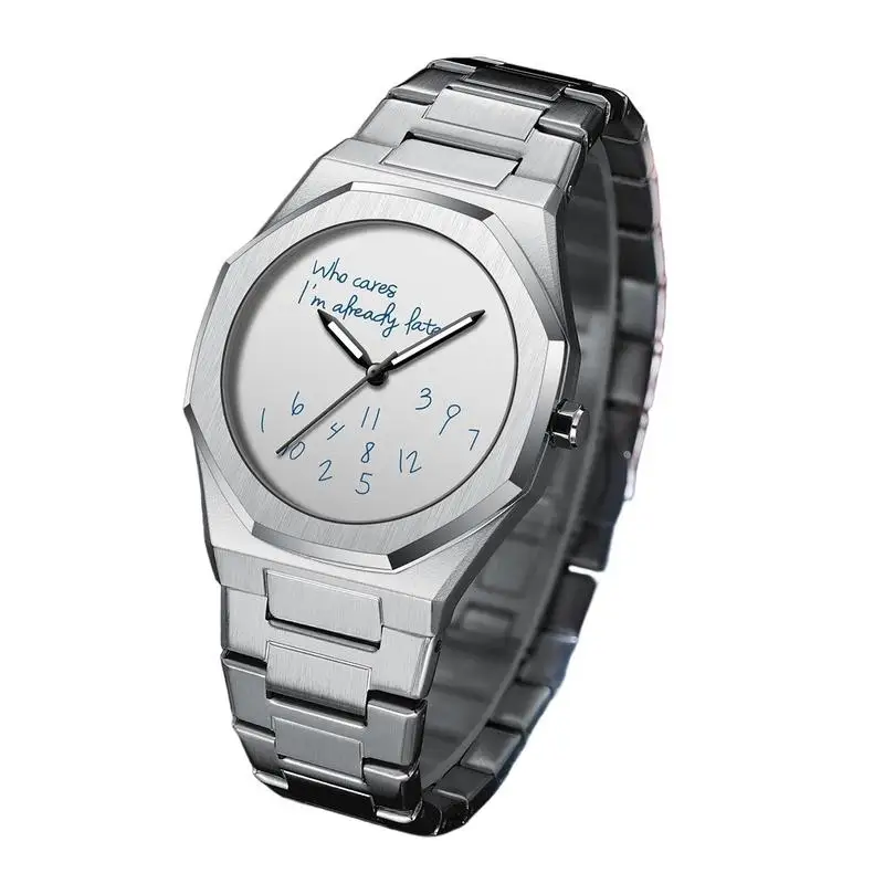 Men's Trendy Niche Quartz Watch with Unique Creative Digital Graffiti Design Casual Fashion Wristwatch Ideal for Daily Wear