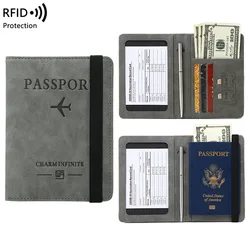 Soporte para pasaporte, billetera de viaje, funda protectora, tarjetero multifuncional