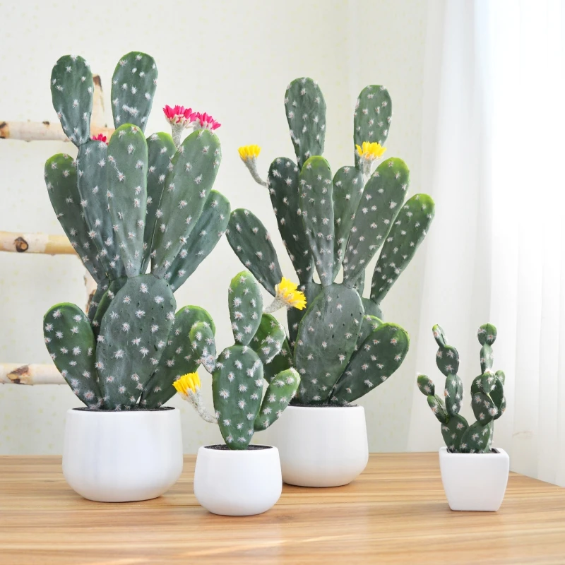 

Искусственный кактус для домашнего декора в деревенском стиле, имитация цветка для гостиной, украшение в горшке, фигурка-декорация