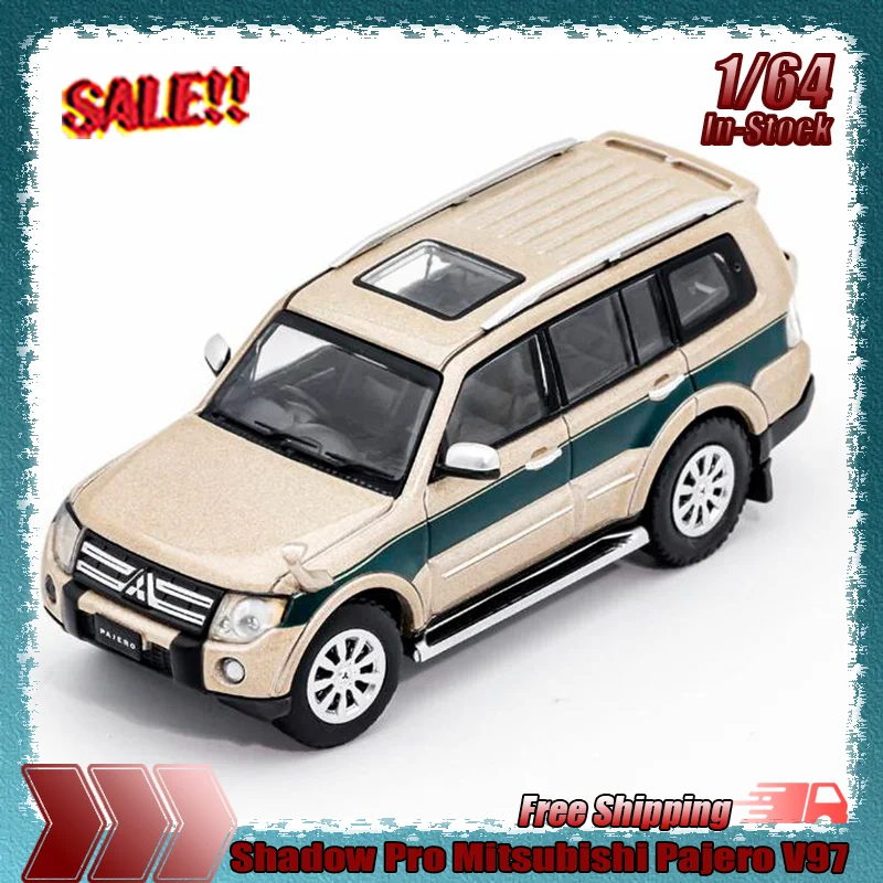 

Новинка в наличии Shadow Pro 1:64 Mitsubishi Pajero V97, миниатюрная литая модель внедорожника, индивидуальная коллекция игрушек, подарочный орнамент