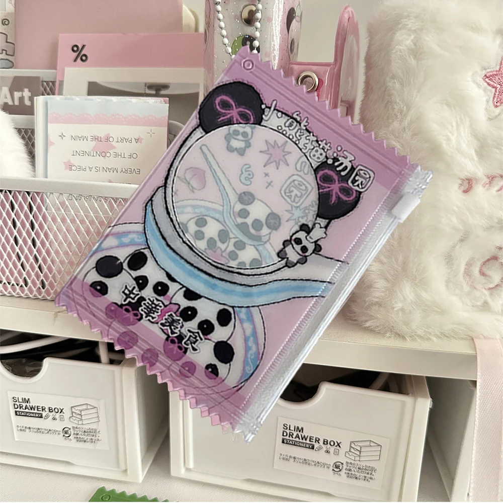 Creative Candy Bag Photocard Holder Cartoon Panda Student ID Bus Card Cover Ins 3 Inches Idol Photo Card Sleeves Storage Bag