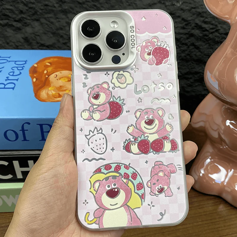 Disney Pink Lotso Sleeping Umbrella Phone Case For Iphone 15 14 12 13 11 Pro Max XR XS MAX MINI 7 8 Plus Y2k Shockproof Cover