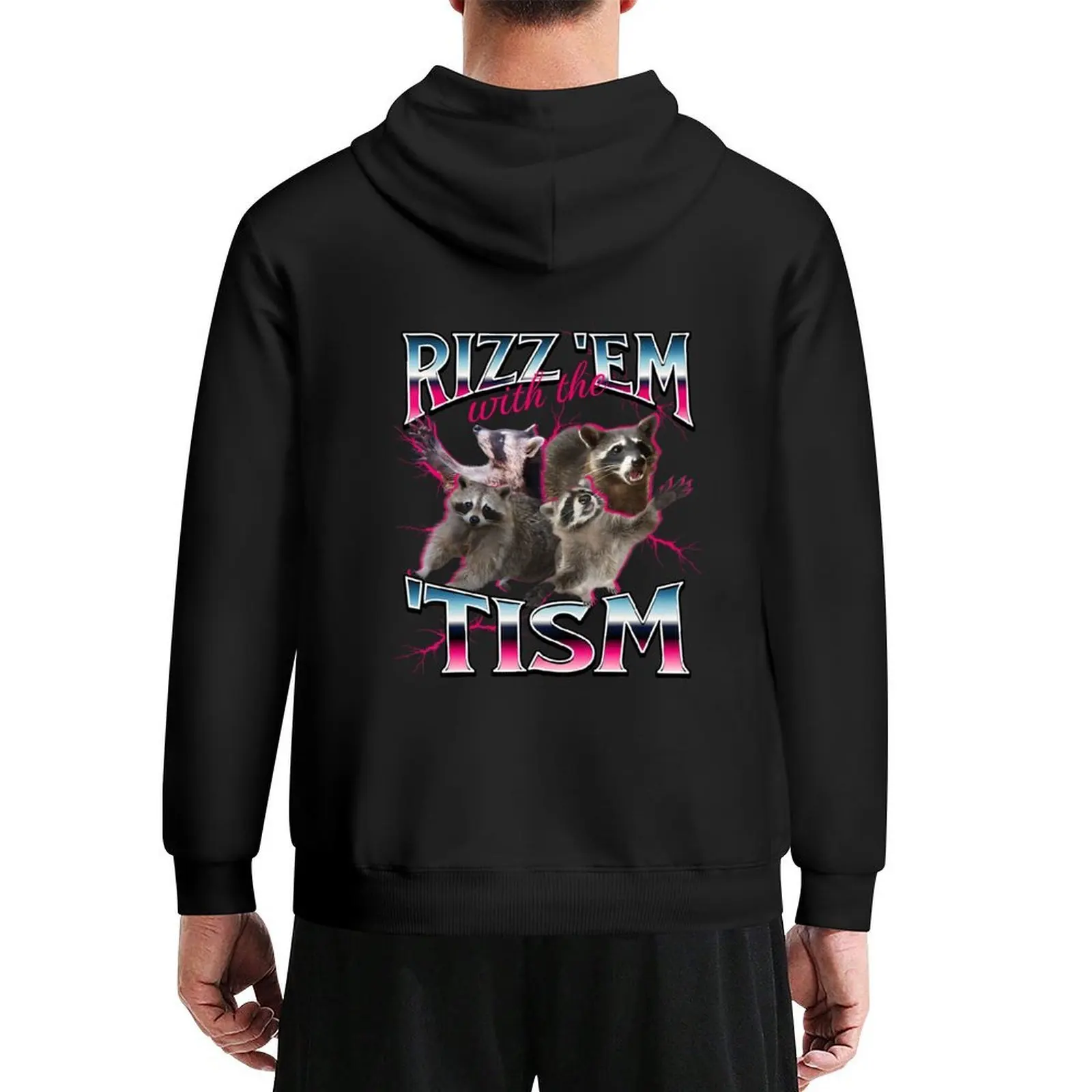 

Autism Funny Rizz Em With The Tism Meme Autistic Racoon Hoodie anime clothes men wear men's sweat-shirt mens hoodies