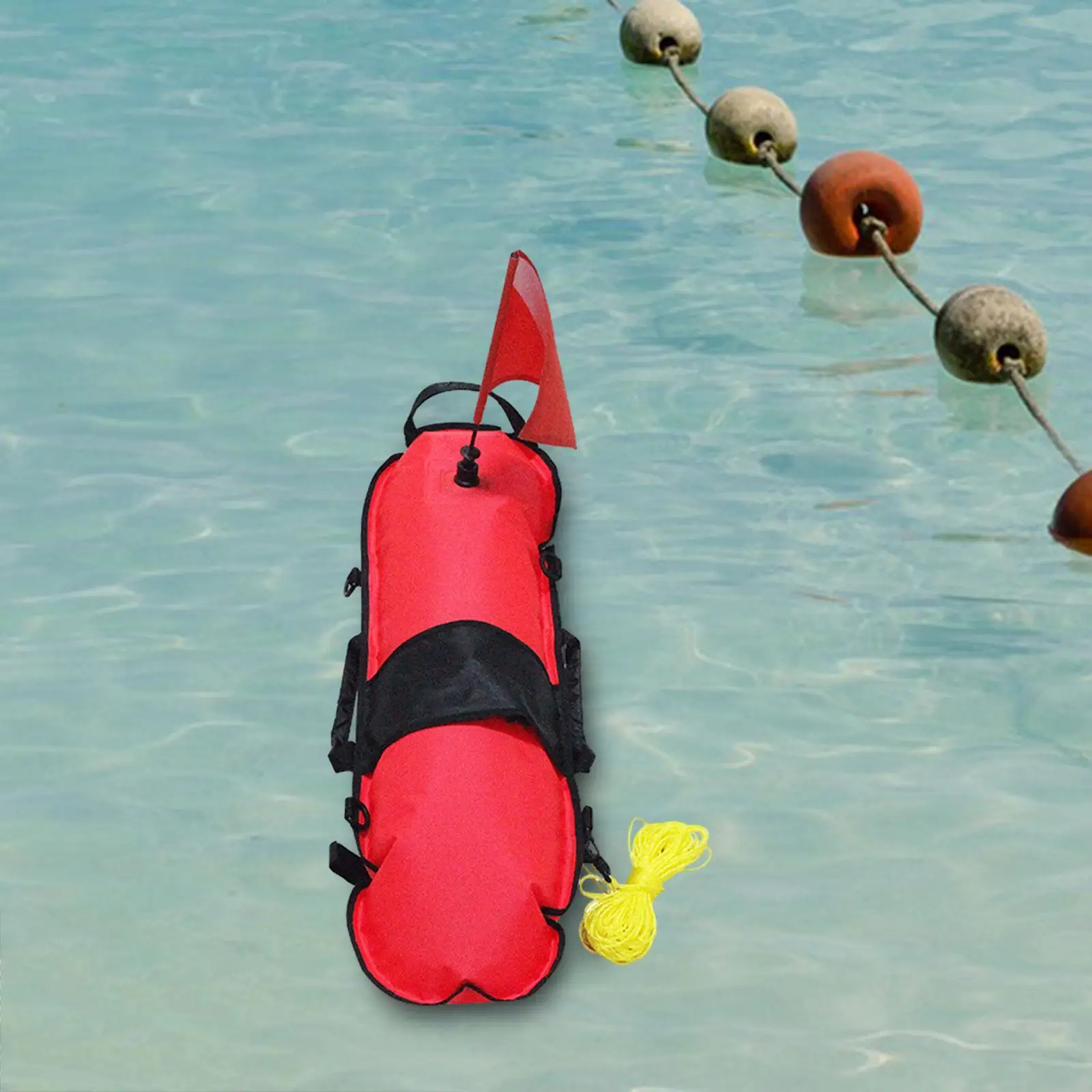 Diving Float Buoy with Warning Flag Inflatable Buoy for Freediving Underwater