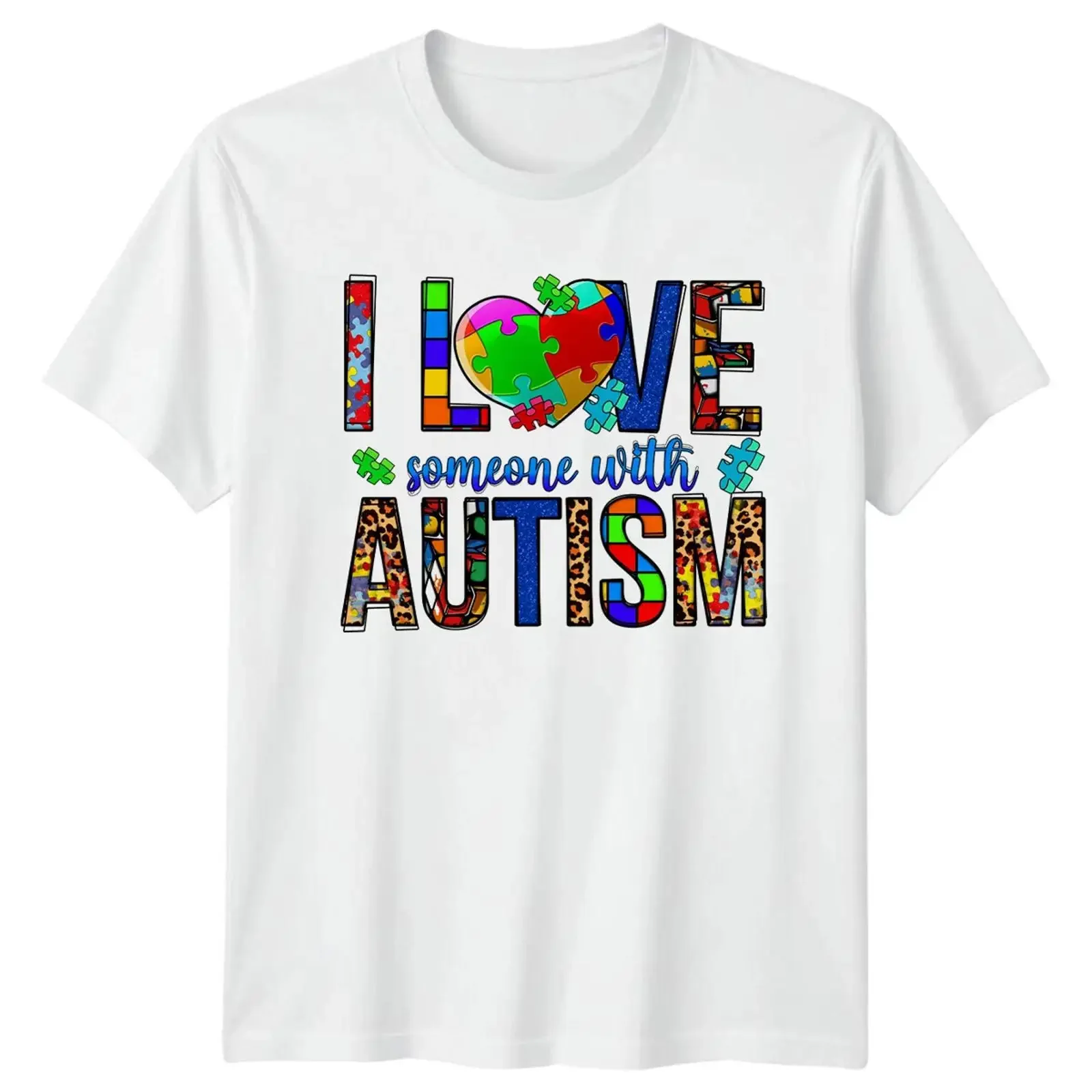 Ich liebe jemanden mit Autismus Puzzle Herz Bewusstsein T Shirt vintage Washed Comfortable designer clothes Stretched Soft