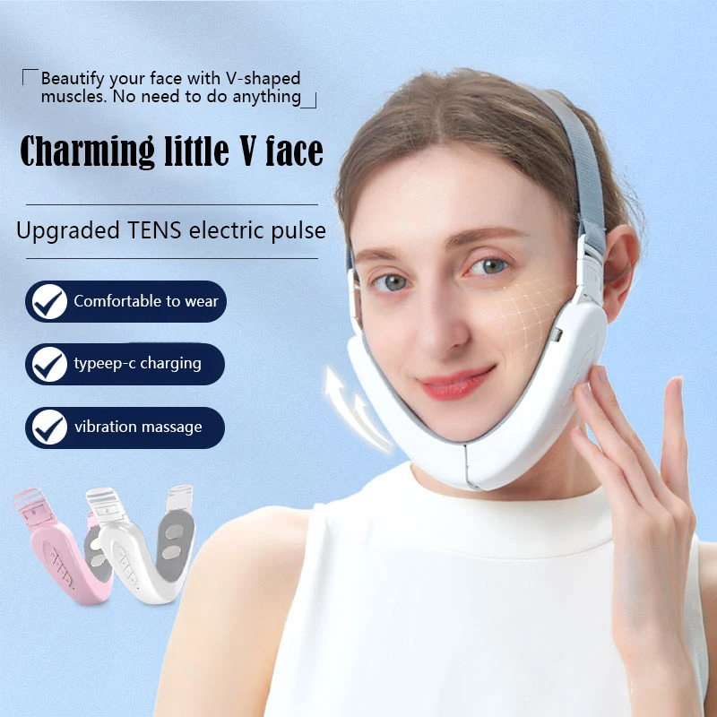 EMS 원격 이중 턱 제거 얼굴 리프팅 장치, 얼굴 탄력 LED 광자 치료, 뺨 리프트 업 벨트 미용 장치