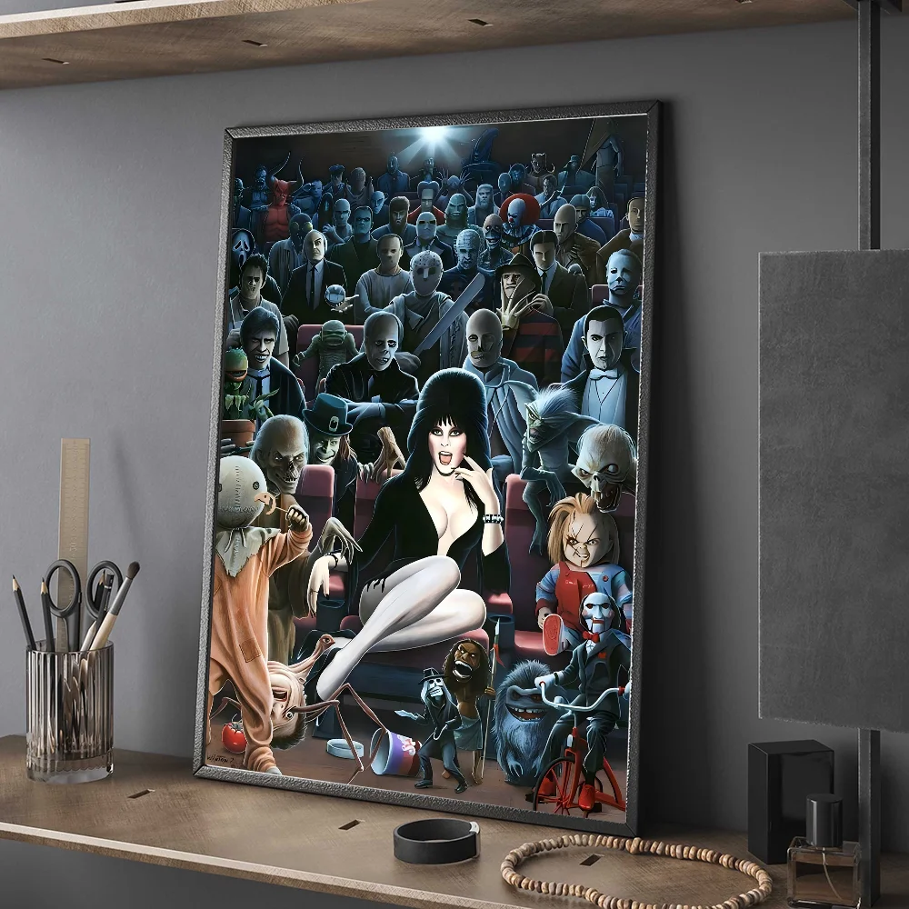 إلفيرا عشيقة الظلام ملصقات الفيلم الكلاسيكي HD جودة ملصق جدار الفن اللوحة دراسة الشمال ديكور المنزل #3