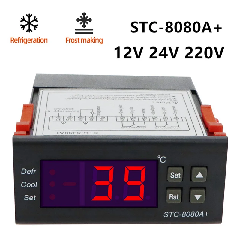 

【Получшие предложения】5X STC-8080A + цифровой регулятор температуры, регулятор 220 В, датчик холодного хранения, морозильная камера, гигрометр 40%