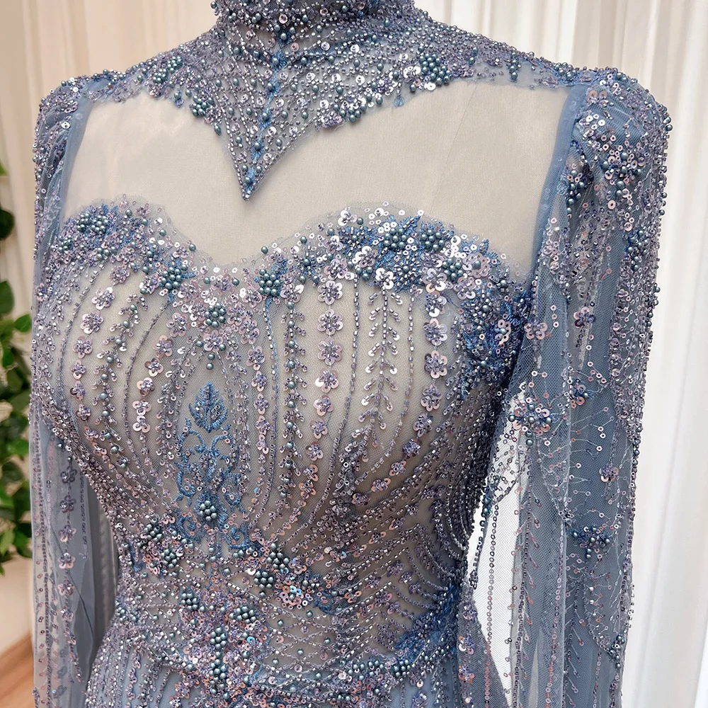 Alinovia Elegant Dubai Mermaid for Women 2025 High Neck Crystal Formal Prom Wedding Pary Gowns Evening Dress Customized