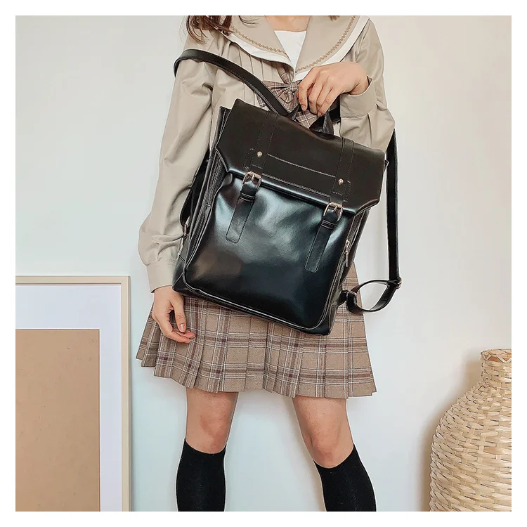JIAERDI-Sac à dos en cuir japonais pour femme, style preppy, marron, doux, décontracté, mini sacs à dos pour femme, Harajuku, esthétique, cartable JK