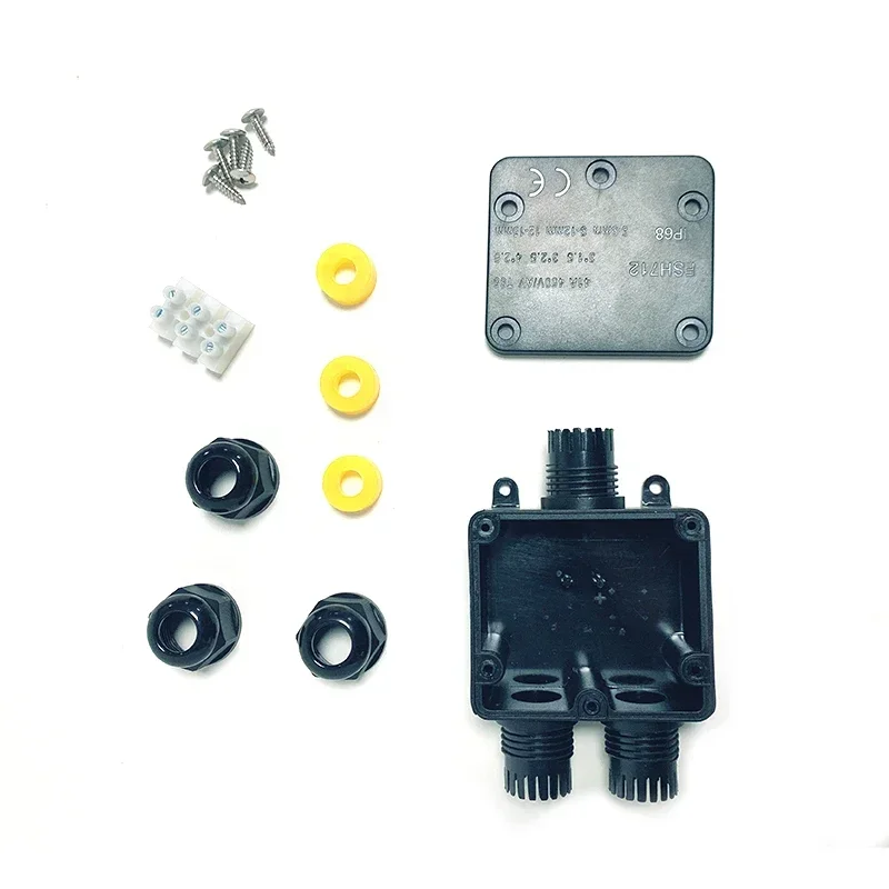 IP68 3 Way Waterproof Junction Box 4/5/6pin 4-14mm Electrical Cable Wire Connectors 24A 450V External Electrical Junction Box