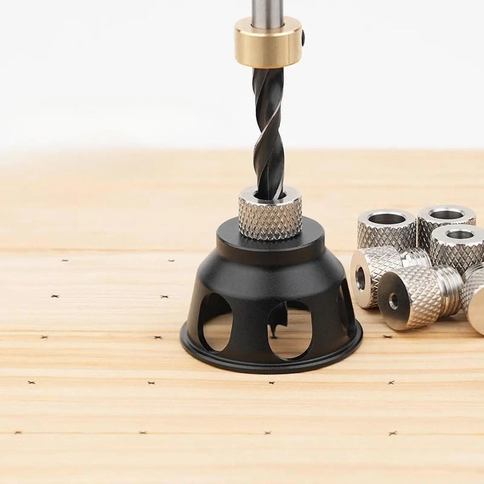 แนวตั้งเจาะคู่มือ Doweling Jig Kit อลูมิเนียมอุปกรณ์เสริม Punch เครื่องมือสําหรับช่างไม้ Crafting Worker DIY เฟอร์นิเจอร์งานไม้