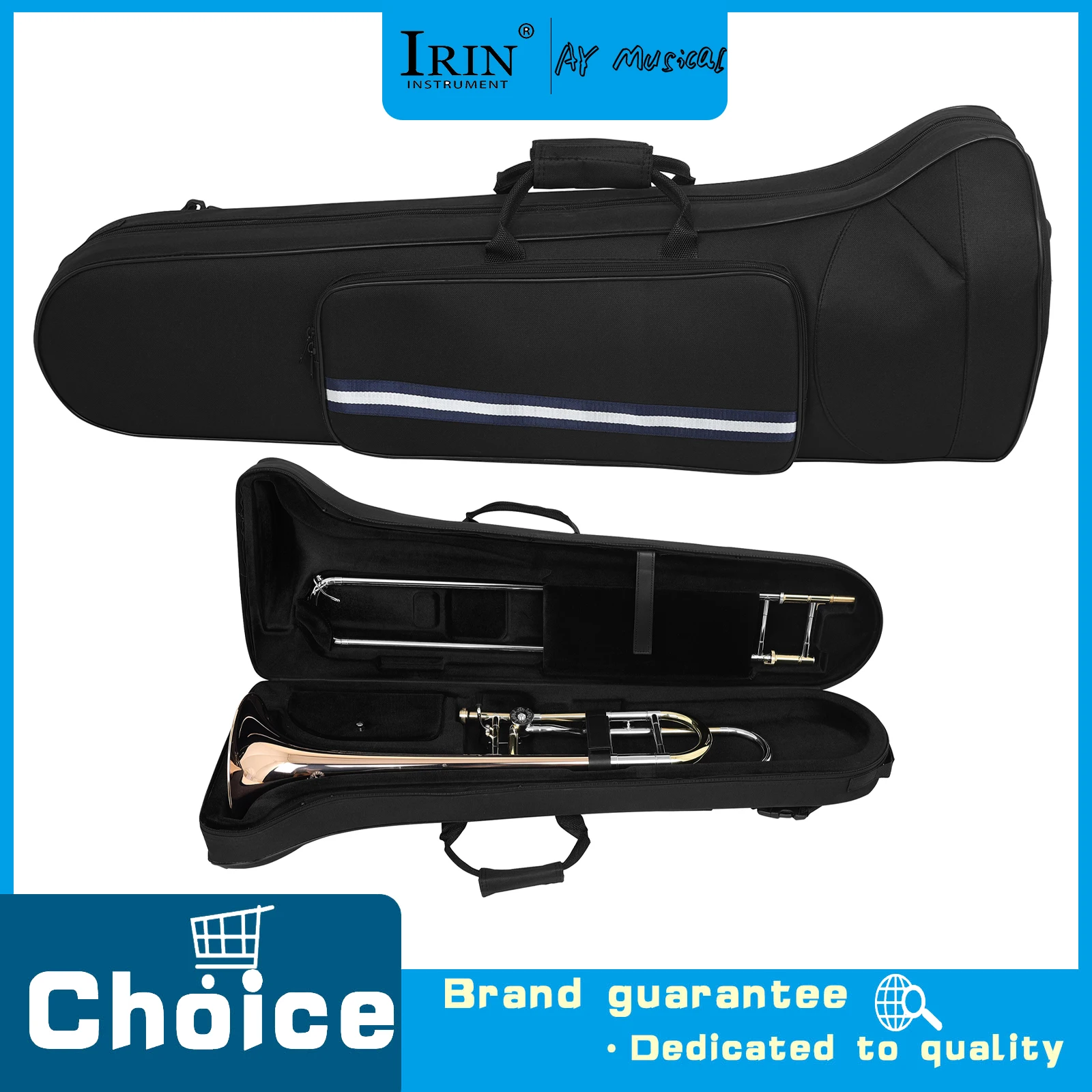 Tenor Trombone General Stress-resistant Oxford Fabric Bag Musical Instrument Storage Case Trombone Bag for Instrument Protection