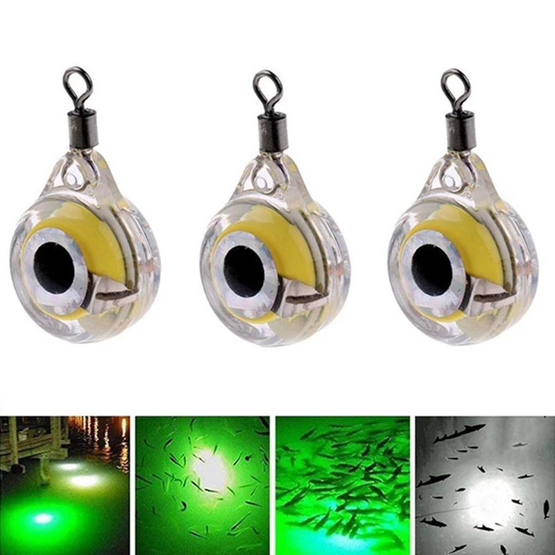 10/5/2/1PC Mini Fishing Lure Light LED Deep Drop Underwater Eye Shape Fishing Squid Fishing Bait Luminous Lure Attracting Fish