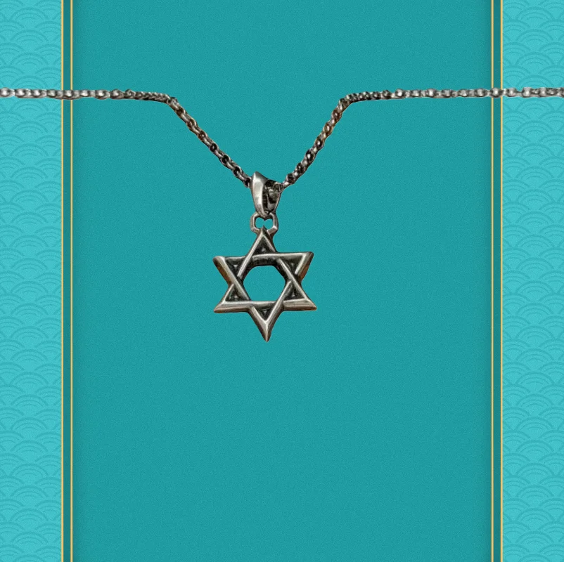 

Серебряное ожерелье с подвеской в виде звезды Давида
