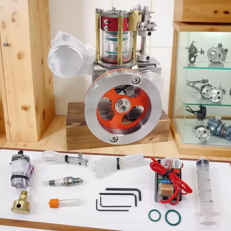 Single Cylinder Four Stroke Internal  Vertical Water Cooled Engine Model Metal Combustion Engine DIY Toys Physics Experiment