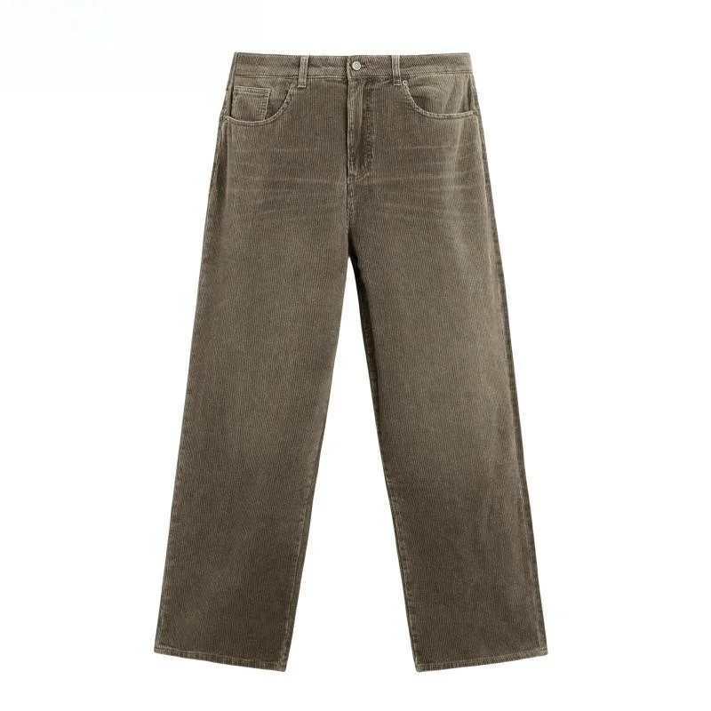 

Cotton Corduroy Straight Leg Long Casual Pants Men's Winter Comfortable Loose Fit American Sle Versatile Casual Trousers